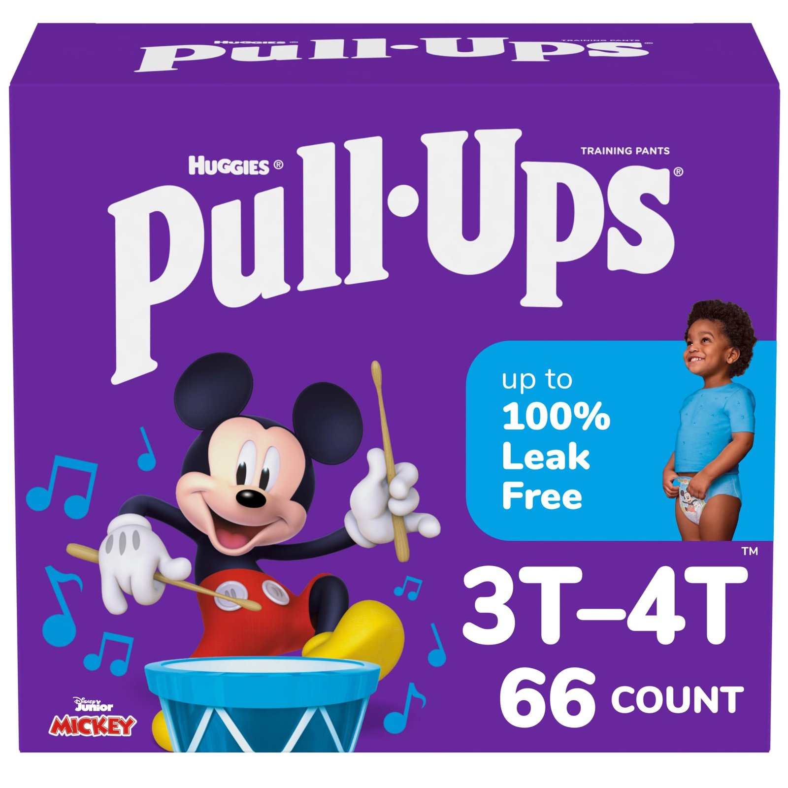 Version 1.0.0 Pull-Ups Boys' Potty Training Pants, Size 3T-4T Training Underwear (32-40 lbs), 66 Count - Image 1