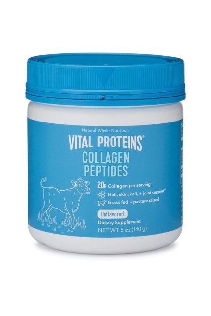 Vital Proteins Collagen Peptides Powder Supplement (Type I, III) for Skin Hair Nail Joint - Hydrolyzed Collagen - Dairy and Gluten Free - 20g per Serving - Unflavored 5 oz Canister