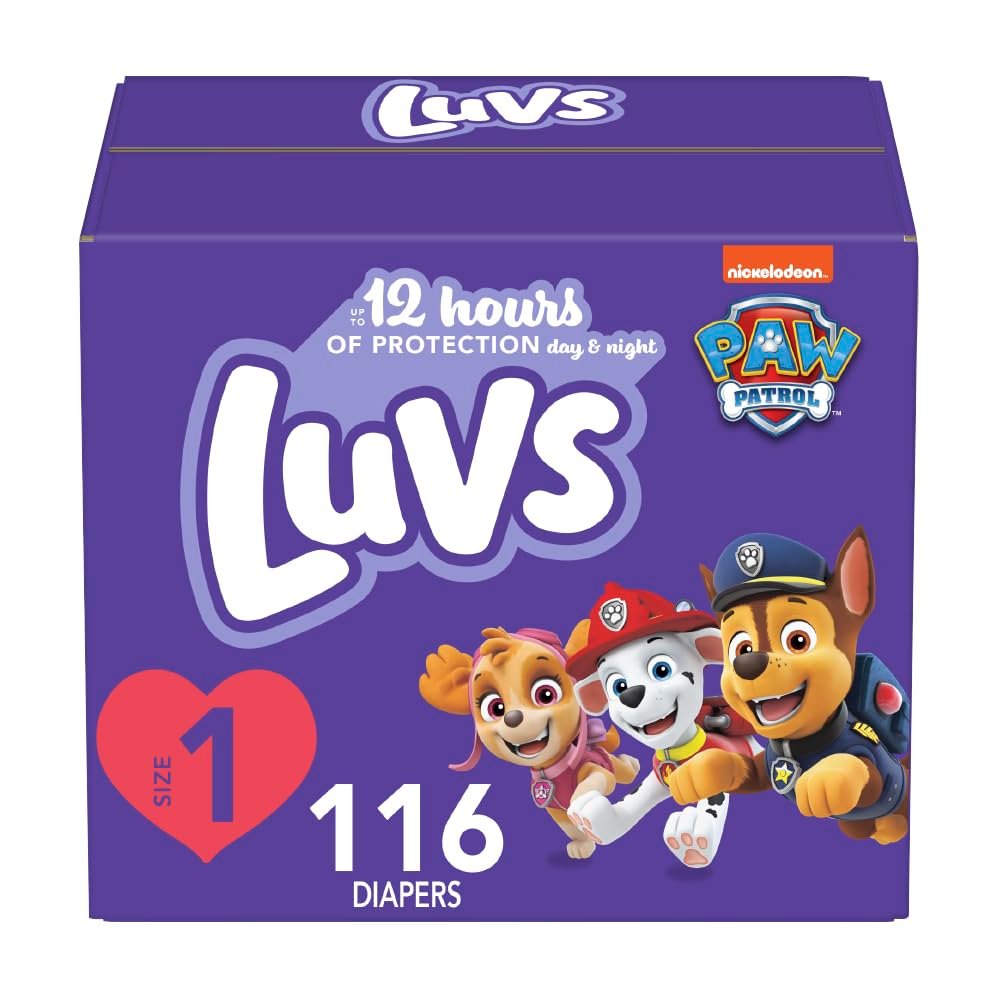 Version 1.0.0 Luvs Diapers - Size 1, 116 Count, Paw Patrol Disposable Baby Diapers - Image 1